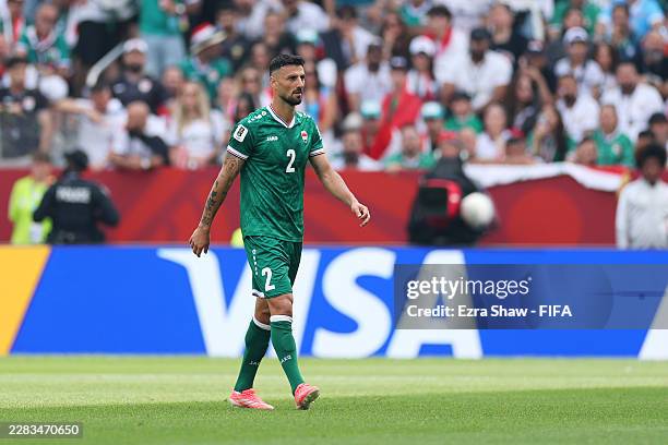 Rebin Ghareeb of Iraq walks off the pitch after the red card during the FIFA World Cup 2026 Group I match between Senegal and Iraq at Toronto Stadium...
