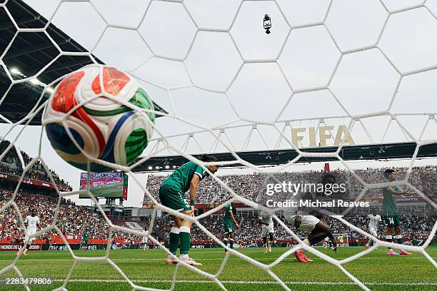Ismaila Sarr of Senegal scores his team's second goal during the FIFA World Cup 2026 Group I match between Senegal and Iraq at Toronto Stadium on...