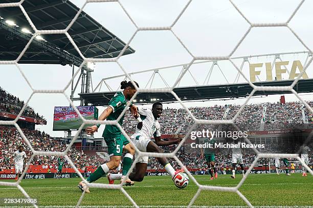 Ismaila Sarr of Senegal scores his team's second goal during the FIFA World Cup 2026 Group I match between Senegal and Iraq at Toronto Stadium on...