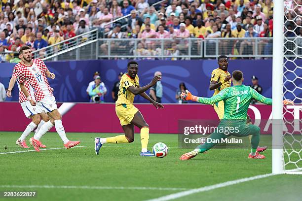 Derrick Luckassen of Ghana scores his team's first goal during the FIFA World Cup 2026 Group L match between Croatia and Ghana at Philadelphia...
