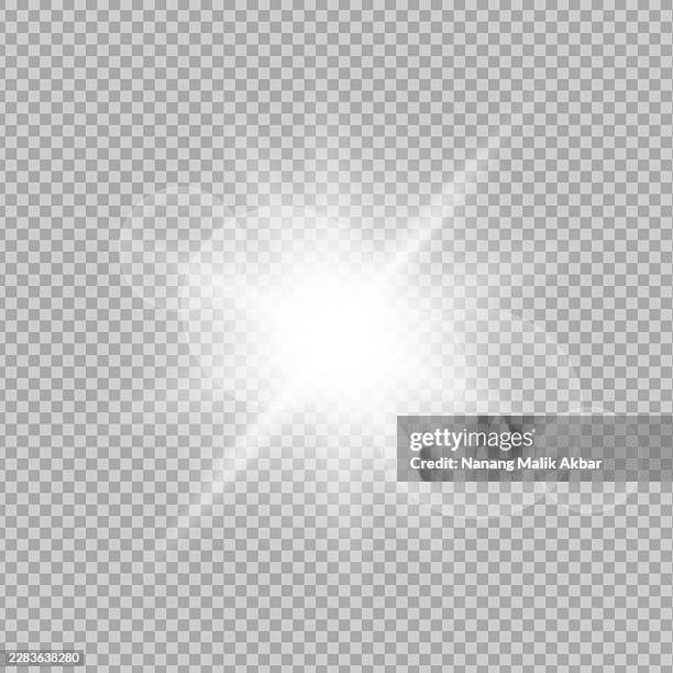 white sunlight or flare light effect with transparent background - flashlight isolated stock illustrations