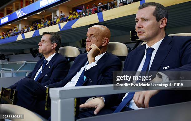 Pierluigi Collina, Chairman of the FIFA Referees Committee, attends the FIFA World Cup 2026 Group K match between Colombia and Portugal at Miami...