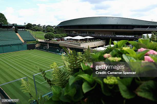 General view of Court 18 before The Championships Wimbledon 2026 at All England Lawn Tennis and Croquet Club on June 28, 2026 in London, England.