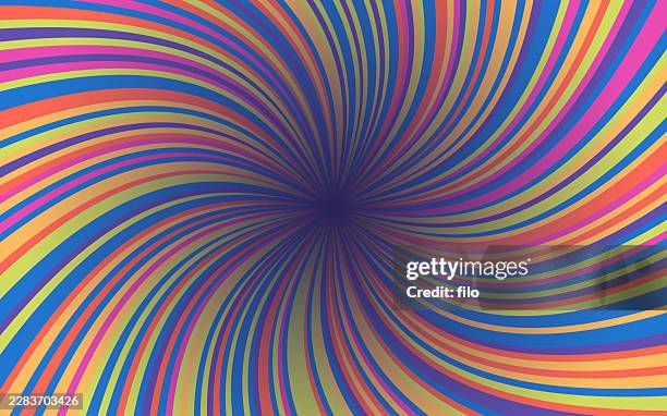 rainbow glow abstract circle background - flushing stock illustrations