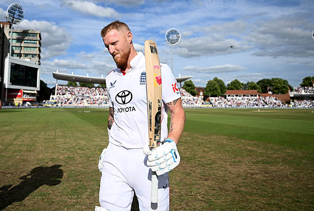 England captain Ben Stokes leaves the field after his final innings after announcing his international retirement during day four of the 3rd Rothesay...