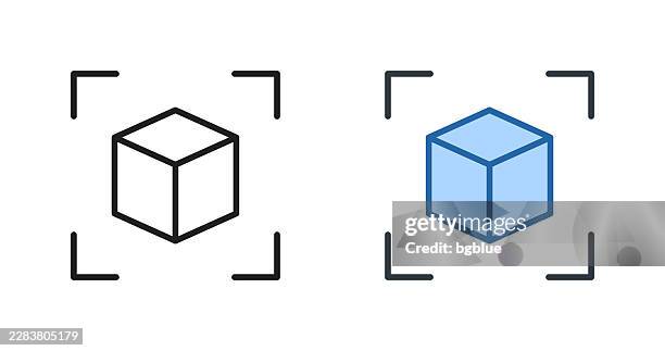 augmented reality. icons for design - editable stroke icon - camera viewfinder stock illustrations