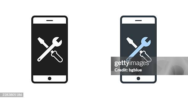 smartphone settings - tools. icons for design - editable icon - computer toolbox stock illustrations