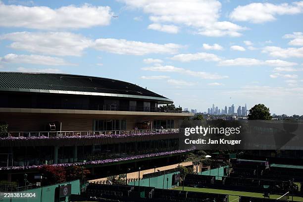 General view on day one of The Championships Wimbledon 2026 at All England Lawn Tennis and Croquet Club on June 29, 2026 in London, England.