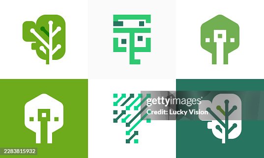 Set of Modern Digital tree logo designs concept vector, Tech Tree Logo symbol vector stock illustration Set of Modern Digital tree logo designs concept vector, Tech Tree Logo symbol vector stock illustration