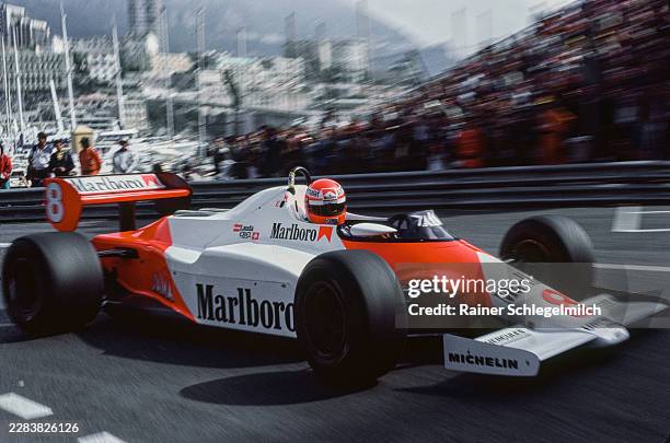 Niki Lauda drives his McLaren MP4-1C Ford during the Monaco GP at Circuit de Monaco in Monte Carlo, Monaco on Sunday 15th May 1983.