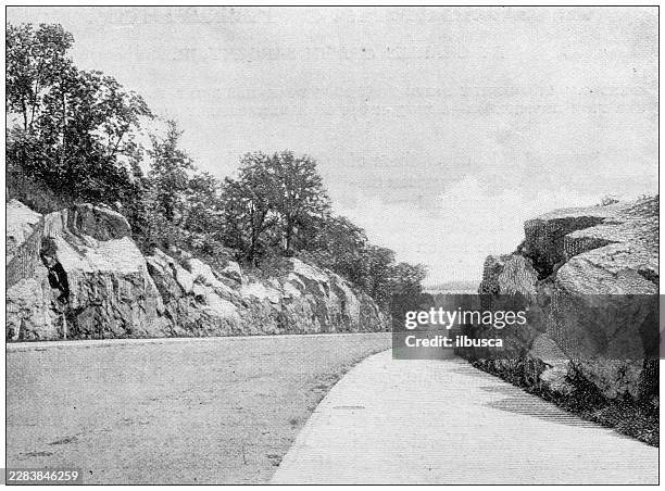 new york's new speedway - rocky path stock illustrations
