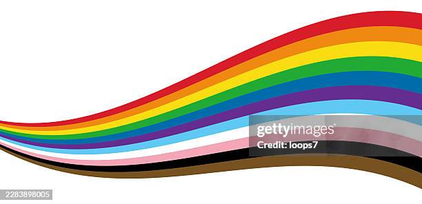inclusive rainbow pride wave vector illustration on white - security awareness month stock illustrations