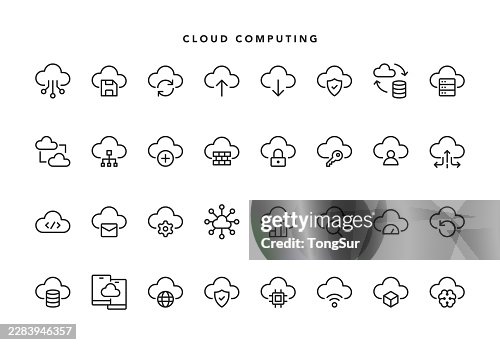 Cloud Computing Line Icons Cloud Computing Line Icons