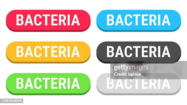 bacteria - colorful 3d click web buttons on blank background - lyme disease stock illustrations
