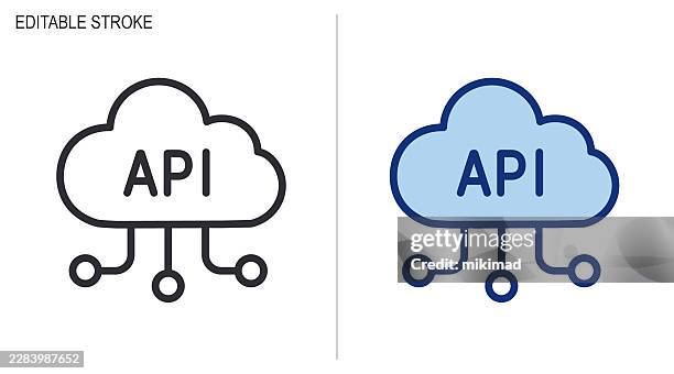 cloud api icon. editable stroke vector symbol - application programming interface stock illustrations