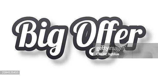 big offer - 3d text with shadow on white background - bid stock illustrations