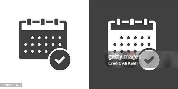 date confirmed glyph solid icon. solid icon that can be applied anywhere, simple, pixel perfect and modern style - acceptance speech stock illustrations
