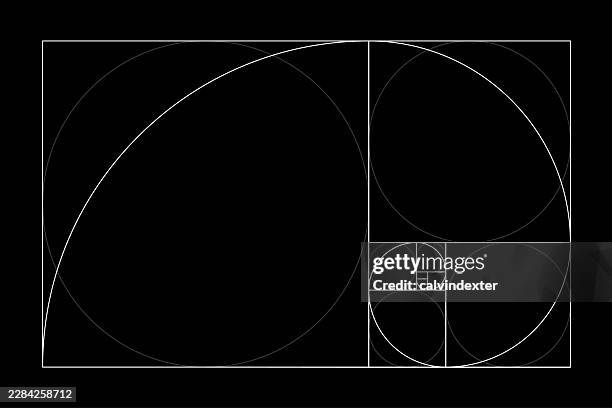 golden ratio fibonacci pattern design template neon colors - golden ratio stock illustrations