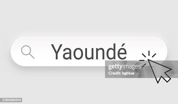 yaoundé - search bar with cursor on blank background - cameroon city stock illustrations