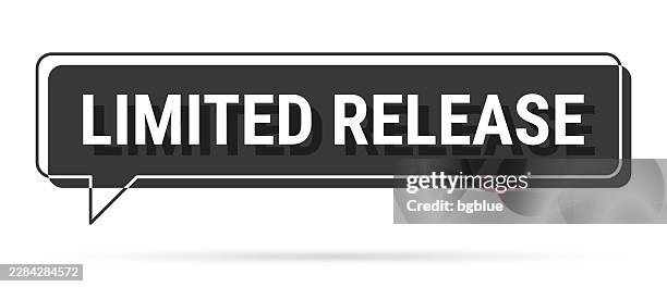 limited release - 3d black speech bubble on white background - balloons released stock illustrations