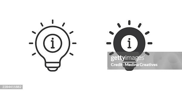 information idea icons. glyph solid and line series icon. - reference guide icon stock illustrations