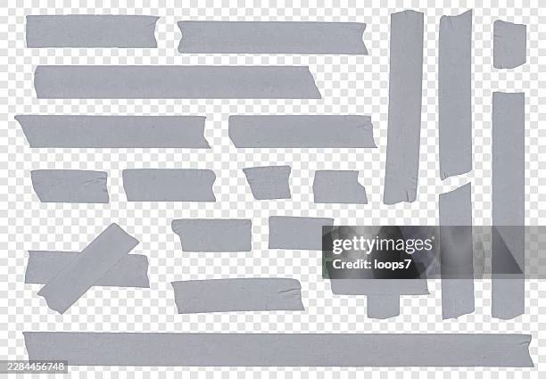 gray duct tape pieces set vector illustration - glue texture stock illustrations