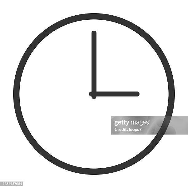 minimal clock icon vector illustration - minimal clock face stock illustrations