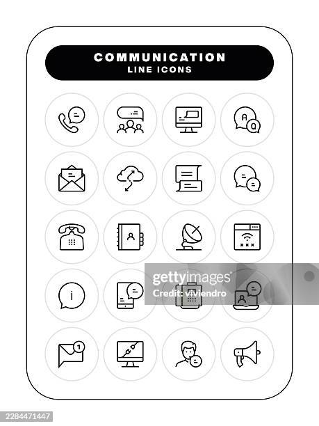 communication line icon set. editable stroke. pixel perfect. - cable management stock illustrations