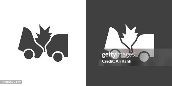 Car Crash glyph solid icon. Solid icon that can be applied anywhere, simple, pixel perfect and modern style Car Crash glyph solid icon. Solid icon that can be applied anywhere, simple, pixel perfect and modern style