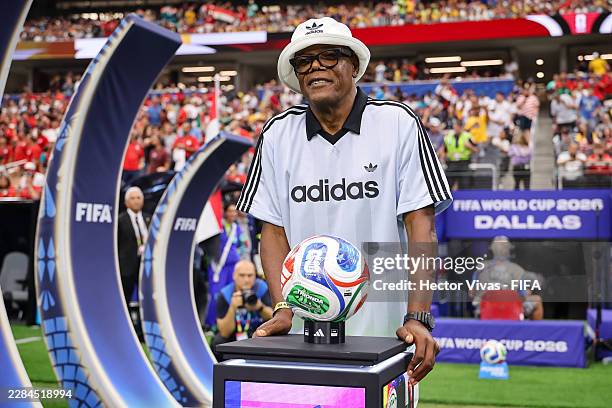 Samuel L. Jackson attends the FIFA World Cup 2026 Round of 32 match between Australia and Egypt at Dallas Stadium on July 03, 2026 in Arlington,...