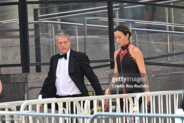 Hugh Grant and Anna Elisabet Eberstein arrive at Madison Square Garden on July 3, 2026 in New York City. According to reports, several permits have...