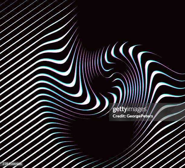 striped swirl pattern satin abstract background and glitch technique - moire stock illustrations