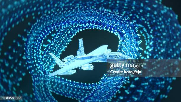 abstract ai military drone and autonomous uav digital wireframe simulation background - engine wireframe stock pictures, royalty-free photos & images
