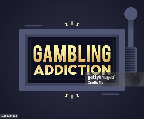 gambling addiction - slot machine vector stock illustrations