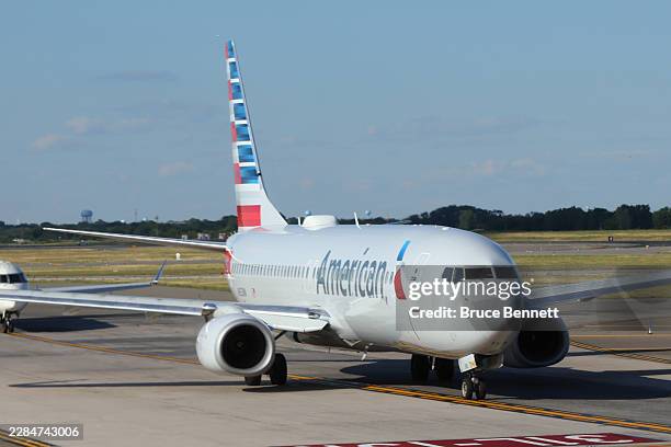American Airlines jet populates the tarmac on June 24, 2026 at JFK Airport in the Queens borough of New York City.