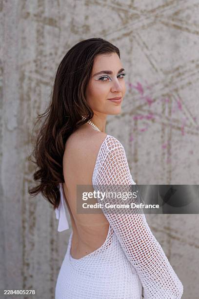 Ipek Öncel attends the Marie-Louise Müller fashion show during the Berlin Fashion Week Spring/Summer 2027 at Lobe Block on July 5, 2026 in Berlin,...