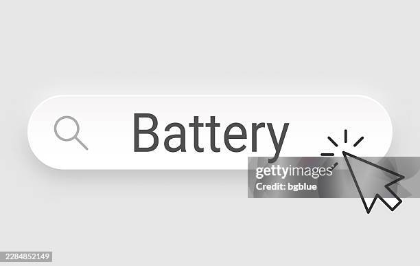 battery - search bar with cursor on blank background - battery storage container stock illustrations