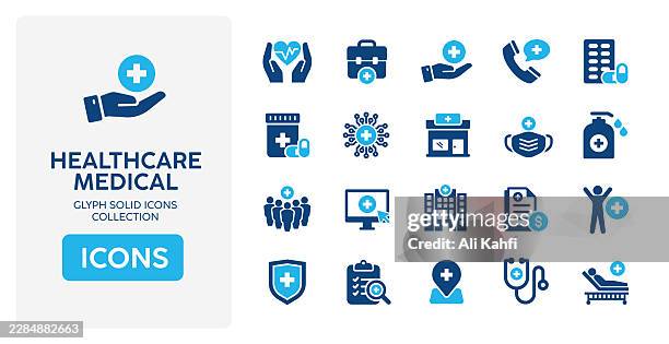 healthcare and medical glyph solid icons. glyph solid icons collection. vector illustration. perfect pixel on clean white background - quality control laboratory stock illustrations