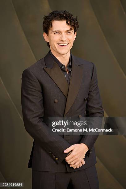 Tom Holland attends the world premiere of "The Odyssey" at Odeon Luxe Leicester Square on July 06, 2026 in London, England.
