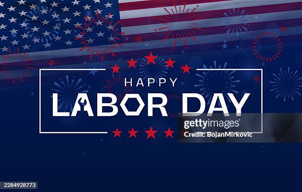 labor day usa poster, card. vector - work anniversary vector stock illustrations