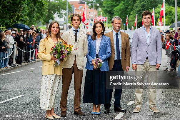 King Frederik X of Denmark, Crown Prince Christian of Denmark, Prince Vincent of Denmark, Princess Josephine of Denmark and Queen Mary of Denmark...