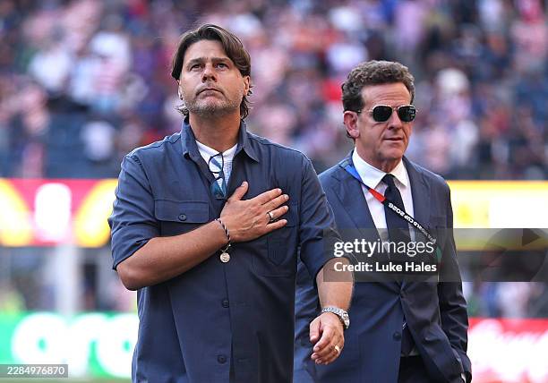 Mauricio Pochettino, Head Coach of the United States, applauds fans after the 1-4 loss during the FIFA World Cup 2026 Round of 16 match between USA...