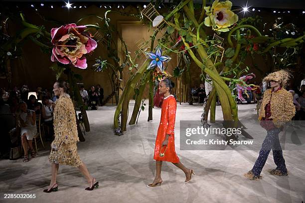 Models walk the runway during the Chanel Haute Couture Fall/Winter 2026/2027 show as part of Paris Fashion Week on July 07, 2026 in Paris, France.