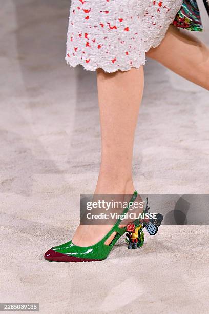 Model walks the runway during the Chanel Haute Couture Fall/Winter 2026-2027 fashion show as part of Paris Fashion Week on July 07, 2025 in Paris,...