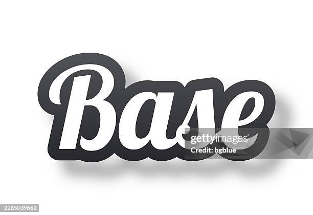 base - 3d text with shadow on white background - air force base stock illustrations