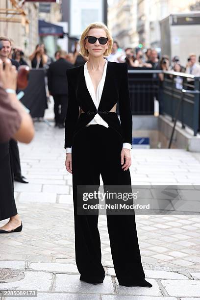 Cate Blanchett attends Giorgio Armani Privé during Day Two of Paris Fashion Week - Haute Couture Fall/Winter 2026/2027 on July 07, 2026 in Paris,...