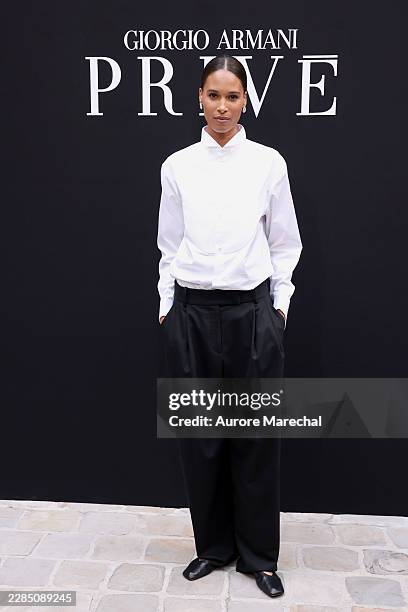 Cindy Bruna attends the Giorgio Armani Privé Haute Couture Fall/Winter 2026/2027 show as part of Paris Fashion Week on July 07, 2026 in Paris, France.