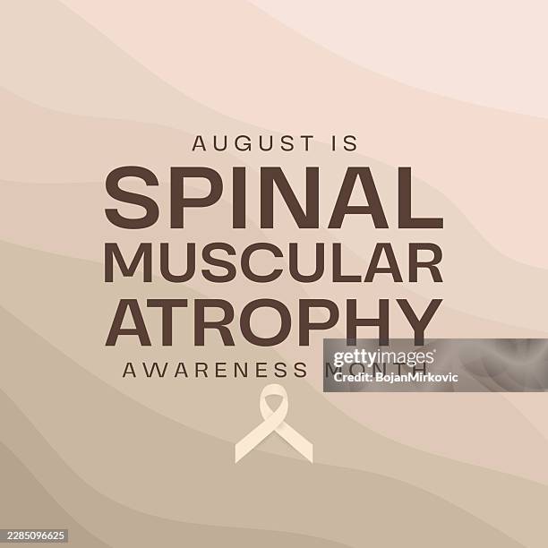 spinal muscular atrophy awareness month, sma, poster, august. vector - muscle atrophy stock illustrations