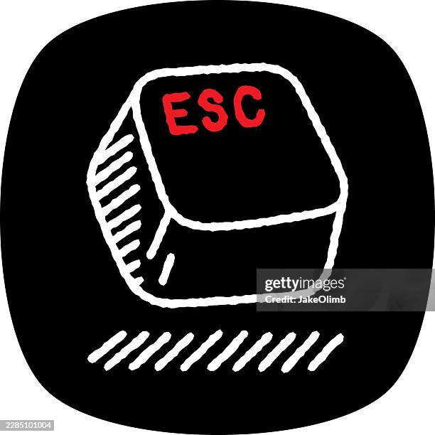escape key doodle 3 - computer key board stock illustrations