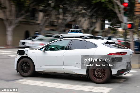 Autonomous Waymo Vehicles Navigate San Francisco Autonomous Waymo Vehicles Navigate San Francisco